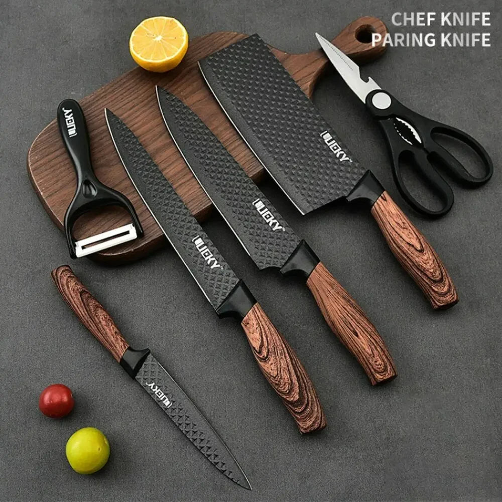 MDHAND Kitchen Knife Set Stainless Steel Knife, 6-Piece Kitchen Tool Set, Fruit Knife, Essential Cooking Tools for Restaurants