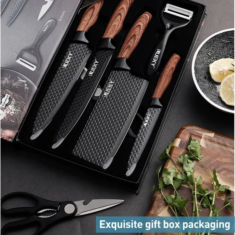 MDHAND Kitchen Knife Set Stainless Steel Knife, 6-Piece Kitchen Tool Set, Fruit Knife, Essential Cooking Tools for Restaurants