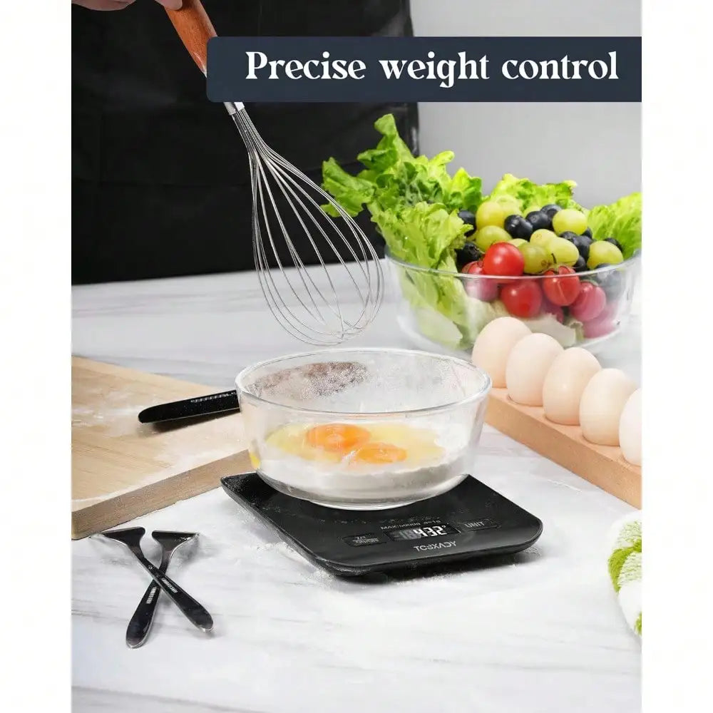 Digital Kitchen Food Scale 11lb Capacity With LCD Display 6 Units Tare Function Compact Design For Baking Cooking Meal Prep Stainless Steel